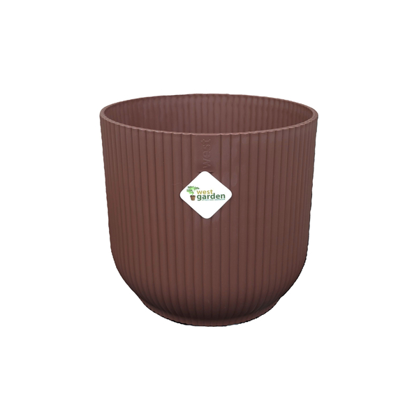 Cachepot Pequeno em Plástico 12,7x13,1cm Mocha Musse Siena West Garden