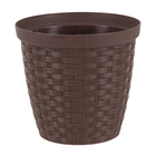 Cachepot Pequeno em Plástico 12x11cm Tabaco Rattan Okla