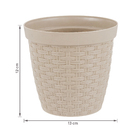 Cachepot Pequeno em Plástico 12x13cm Cinza Rattan Okla