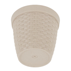 Cachepot Pequeno em Plástico 12x13cm Cinza Rattan Okla