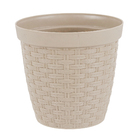 Cachepot Pequeno em Plástico 12x13cm Cinza Rattan Okla