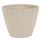 Cachepot Pequeno em Plástico Sustentável 12x15,5cm Marfim Plissado Evo Design