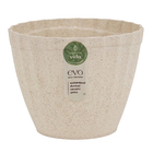 Cachepot Pequeno em Plástico Sustentável 12x15,5cm Marfim Plissado Evo Design
