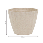 Cachepot Pequeno em Plástico Sustentável 12x15,5cm Marfim Plissado Evo Design