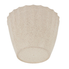 Cachepot Pequeno em Plástico Sustentável 12x15,5cm Marfim Plissado Evo Design