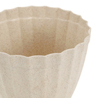 Cachepot Pequeno em Plástico Sustentável 12x15,5cm Marfim Plissado Evo Design