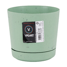 Cachepot Pequeno em Plástico 15x15cm com Prato Verde Ocean Vasart