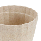 Cachepot Pequeno em Plástico Sustentável 8,7x11,3cm Marfim Plissado Evo Design