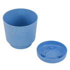 Cachepot Pequeno em Plástico 9,8x10,5cm com Prato Azul Ocean Vasart