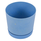 Cachepot Pequeno em Plástico 9,8x10,5cm com Prato Azul Ocean Vasart