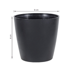 Cachepot Plastico Bage Preto 6x6cm Vasart