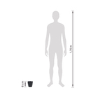 Cachepot Plastico Bage Preto 6x6cm Vasart