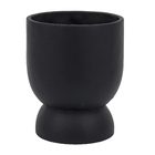 CACHEPOT PRETO EM CIMENTO 16x 13 x 13cm, PRETO