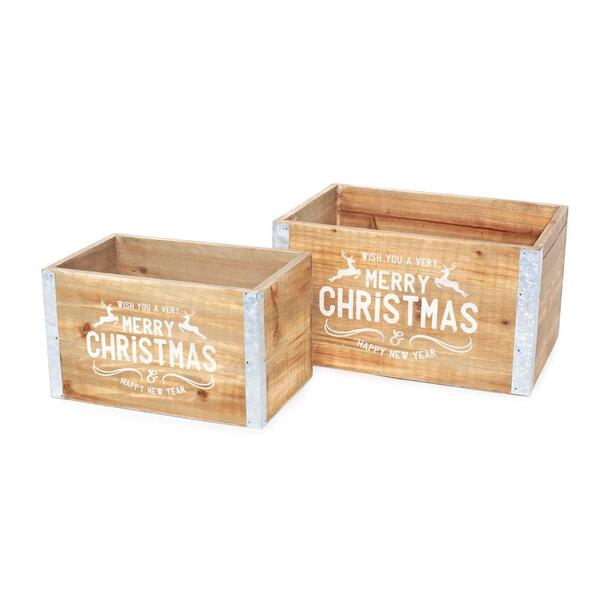 Cachepot Quadrado Madeira Merry Christmas 16x29x20 1110662