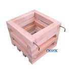 Cachepot Quadrado Para Vasos 15x15 Cm Em Madeira Maciça De Eu