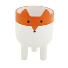 Cachepot "raposa" Branco E Laranja Em Ceramica 10 Cm M02 - D'