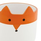 Cachepot "raposa" Branco E Laranja Em Ceramica 10 Cm M02 - D'