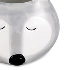 Cachepot "raposa" Cinza Em Cerâmica 10x13 Cm - D'rossi