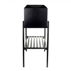 Cachepot Retangular Multiuso Preto Em Metal Com Suporte 65x71