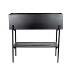 Cachepot Retangular Multiuso Preto Em Metal Com Suporte 65x71