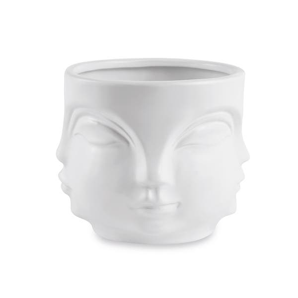Cachepot Rosto Branco Em Ceramica 14cm M02 - D'rossi | Leroy Merlin