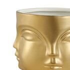 Cachepot "rosto" Dourado Em Cerâmica 10x12 5 Cm - D'rossi