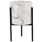 Cachepot Vaso Ceramica Mesclado Suporte Preto 14x8cm Gs 31141