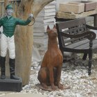 Cachorro Dobermann Escultura Ferro Fundido Pronto Artes