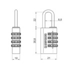 Cadeado 20mm De Segredo Color Vermelho Al20 Alumínio Blister