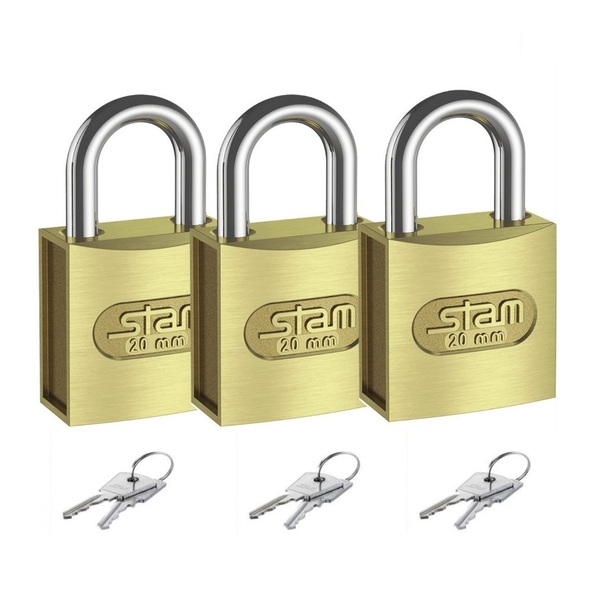 Cadeado 20mm Zamac Stam Kit 3 Unidades