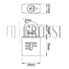 Cadeado 3f 25mm Haste Media