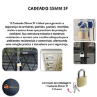 Cadeado 3f 35mm Portoes Janelas Baus Gavetas Mala Ferramentas