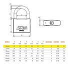 Cadeado 45 Mm Latão Maciço Stam Kit 3 Unidades