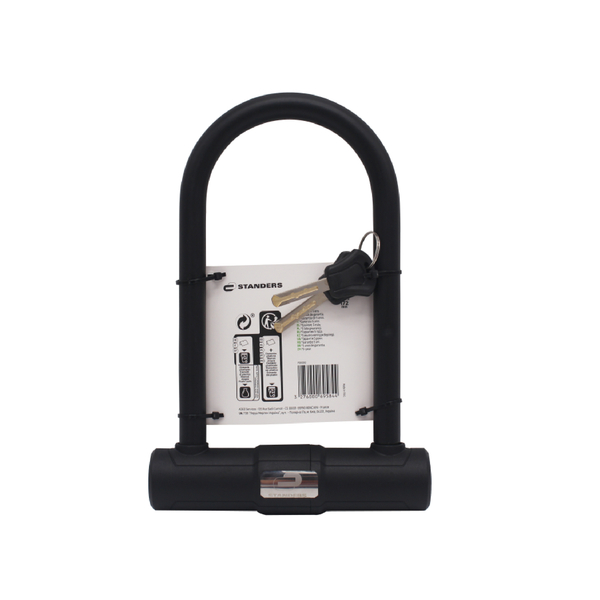 Cadeado com Chave para Bicicleta Tipo U 260mm Preto Standers