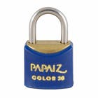 Cadeado com Chave Simples 20mm Latão Azul Color Papaiz