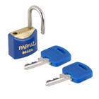 Cadeado com Chave Simples 20mm Latão Azul Color Papaiz