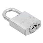 Cadeado com Chave Simples 20mm Latão Maciço Cromado Acetinado Papaiz
