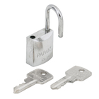 Cadeado com Chave Simples 20mm Latão Maciço Cromado Acetinado Papaiz