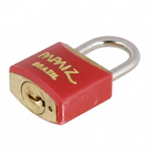 Cadeado com Chave Simples 20mm Latão Vermelho Color Papaiz