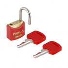 Cadeado com Chave Simples 20mm Latão Vermelho Color Papaiz
