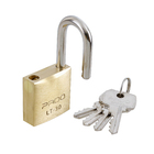 Cadeado com Chave Simples 30mm Latão Aço Cromado Pado