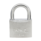 Cadeado com Chave Simples 40mm Latão Maciço Cromado Acetinado Papaiz