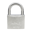 Cadeado com Chave Simples 40mm Latão Maciço Cromado Acetinado Papaiz