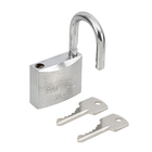 Cadeado com Chave Simples 40mm Latão Maciço Cromado Acetinado Papaiz