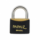 Cadeado com Chave Simples 40mm Latão Preto Color Papaiz