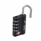 Cadeado com Segredo 40mm Zamac Aço Cromado Preto TSA Pado