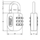 Cadeado Com Senha Mala Mochila Armário Gaveta Stam 25mm Pret