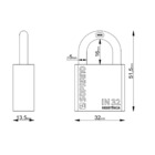 Cadeado De Aço Inox Maciço 32mm Escovado Blister In32 Soprano