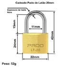 Cadeado De Armário Porta Corrente Portão Pado De Latão 20mm