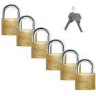 Cadeado Grande 50mm Haste Curta Latão Maciço Dourado Com Chav